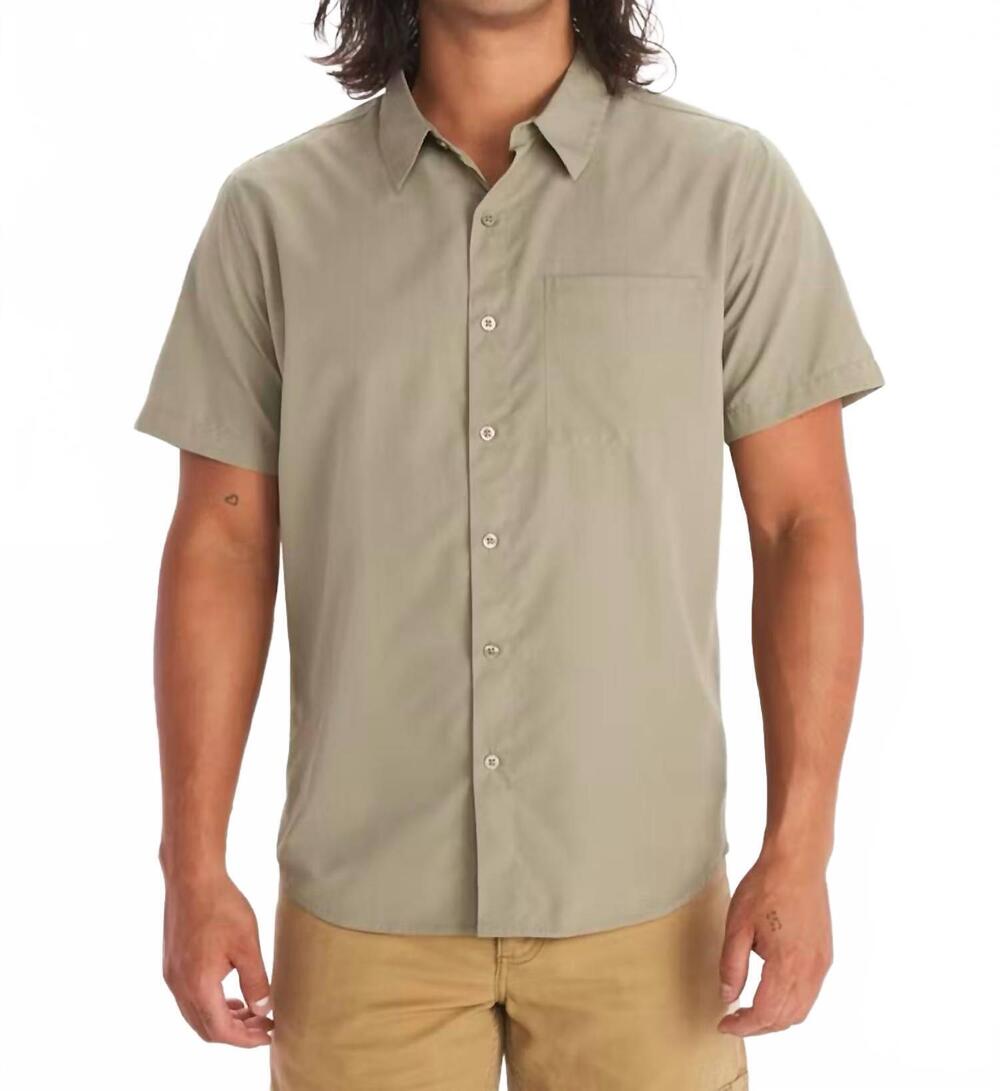 NEW MARMOT aerobora short sleeve button up shirt in vetiver
